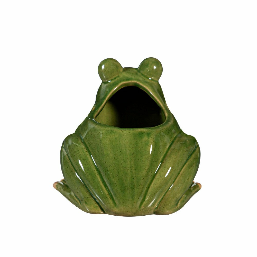 Pollinator Garden Planter, Ceramic Frog | Plow & Hearth