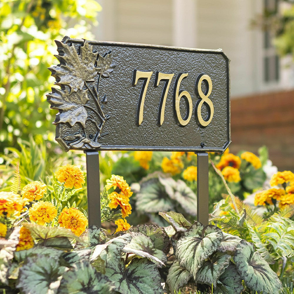 Leaf Accent Address Plaque | Plow & Hearth