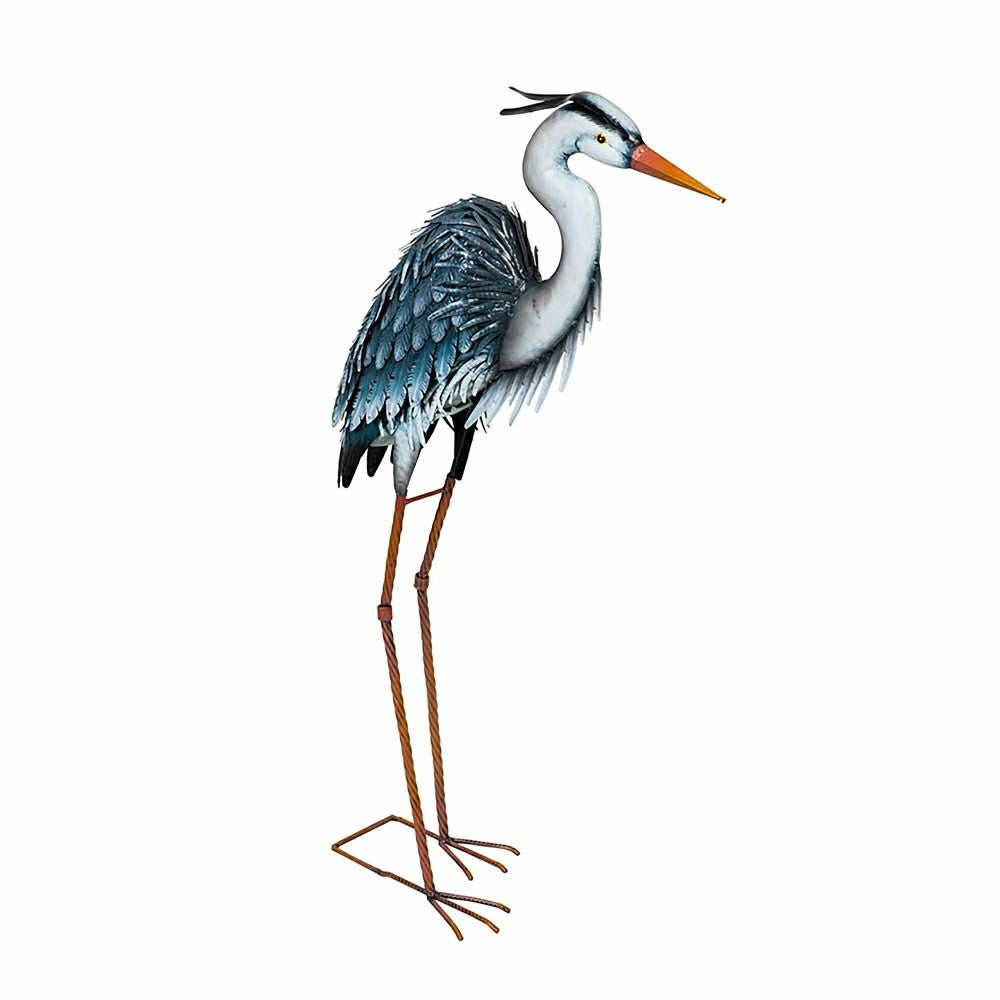 Grey Heron Metal Garden Statue, 33"H | Plow & Hearth
