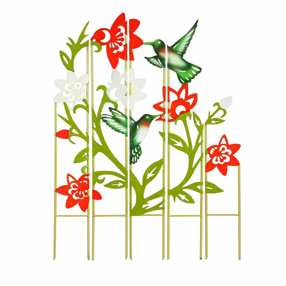Metal Hummingbird Landscape Panel Stake Set | Plow & Hearth