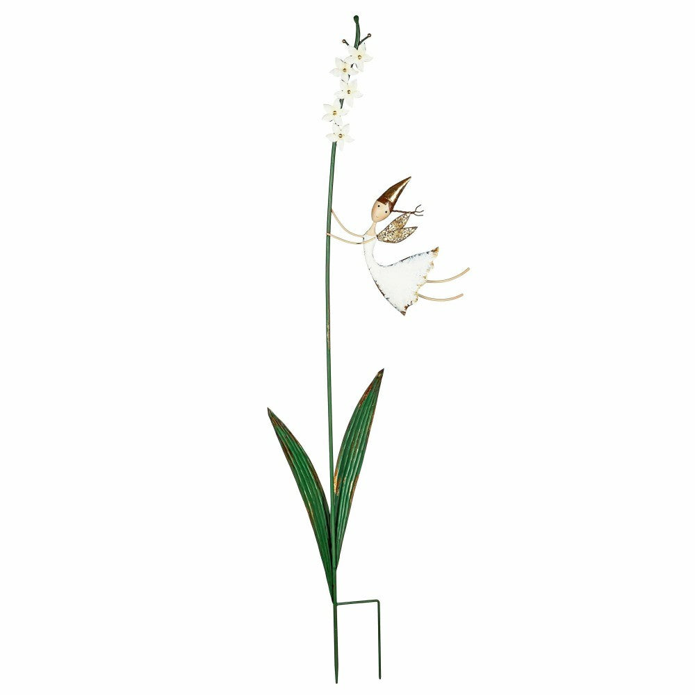Cream Storybook Fairy Metal Stake | Plow & Hearth