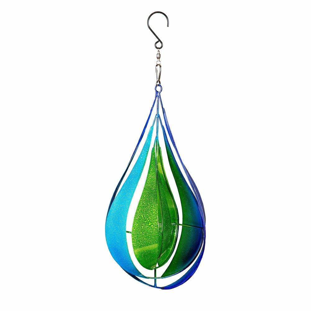 Blue & Green Teardrop Wind Spinner, 16"H | Plow & Hearth