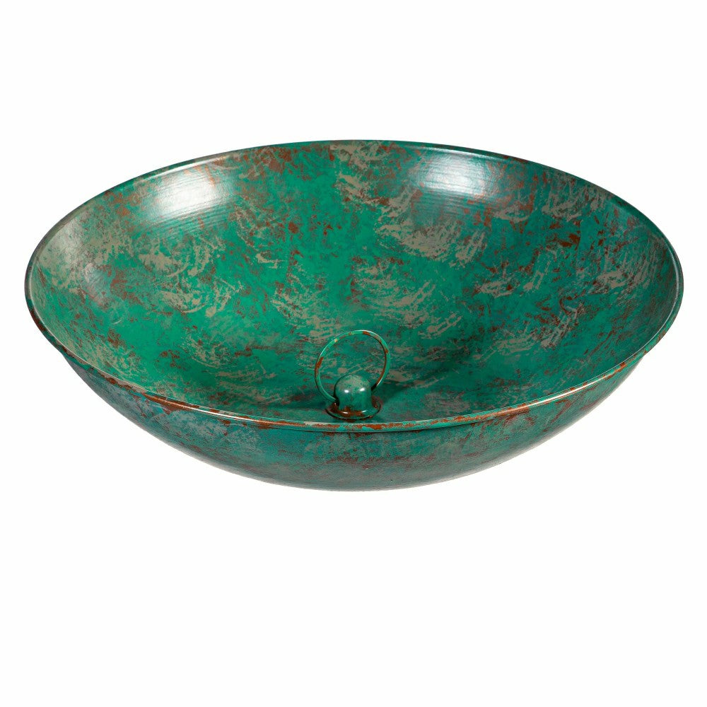 Green Metal Verdigris Rain Chain Basin | Plow & Hearth
