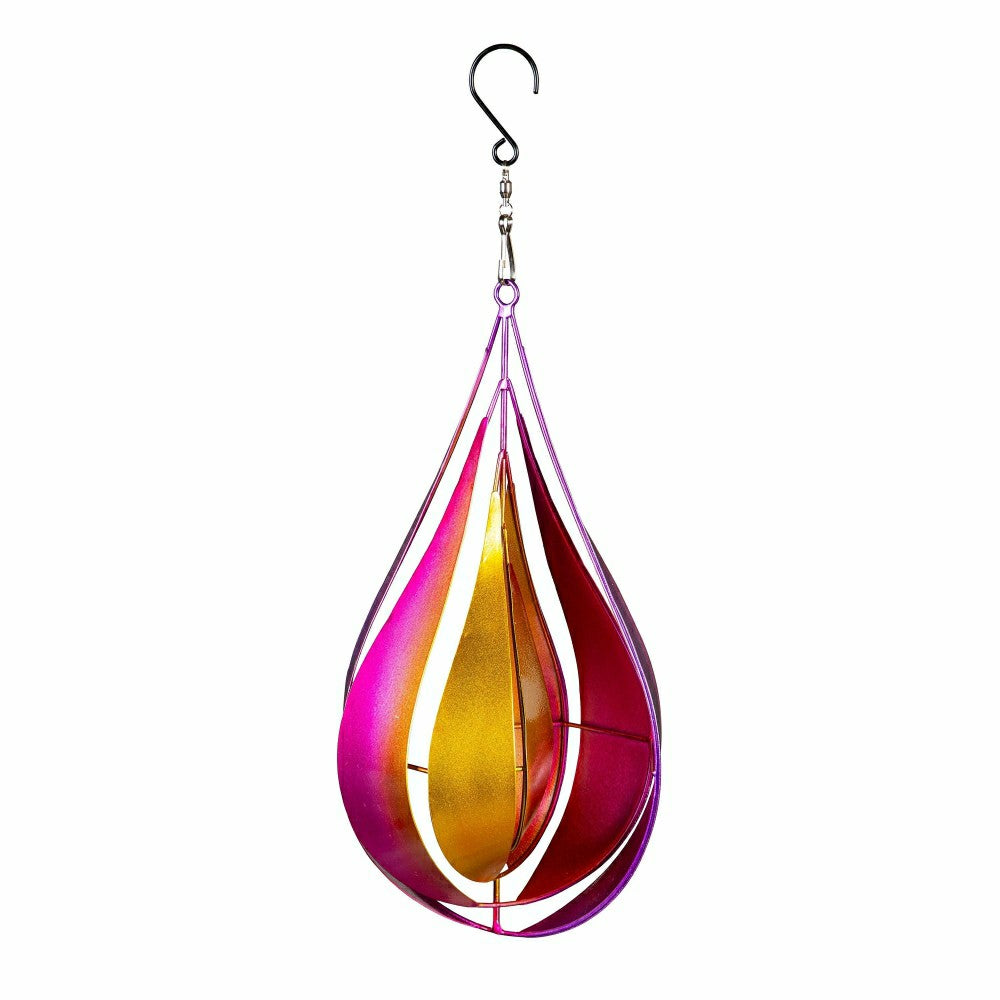 Pink & Yellow Teardrop Wind Spinner, 16"H | Plow & Hearth