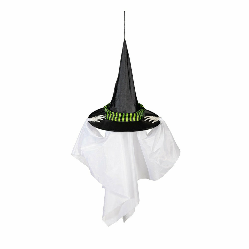 Animated Witch Hat Ghost with Color-Changing LED Lights and Sound Hang | Plow & Hearth