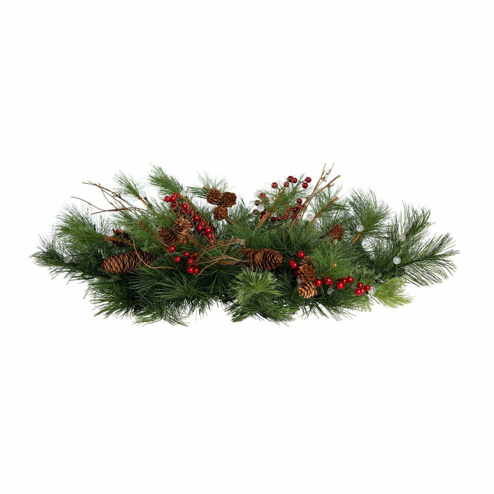 Lighted Holiday Window Swag with Timer | Plow & Hearth
