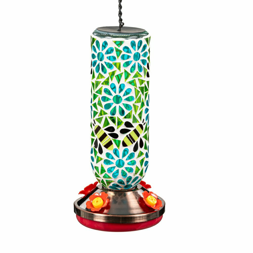 Pollinator Garden Bird Feeder, Mosaic Glass Hummingbird Feeder | Plow & Hearth