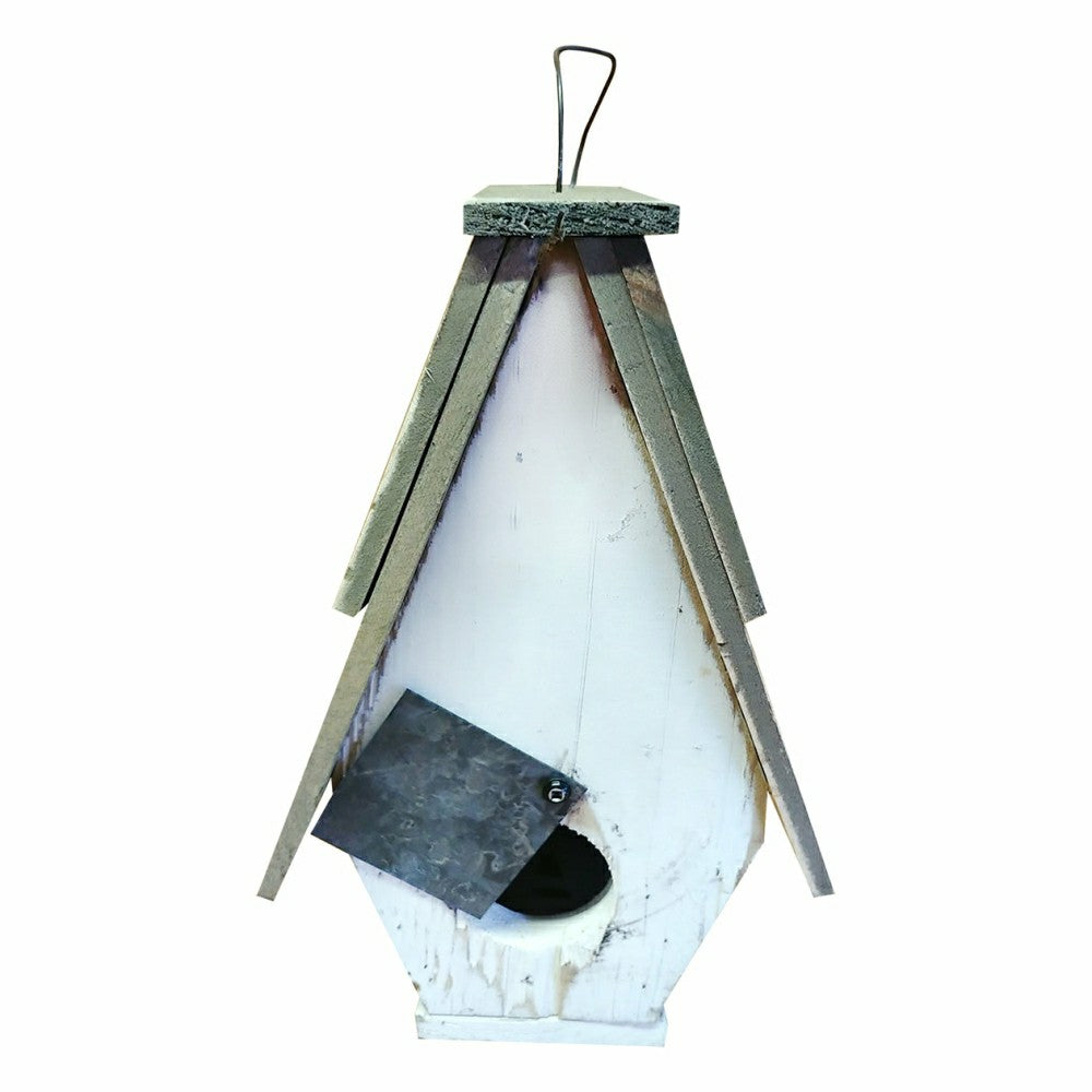 A Framed Bird House with Hand-Painted flowers and Wood Roof | Plow & Hearth