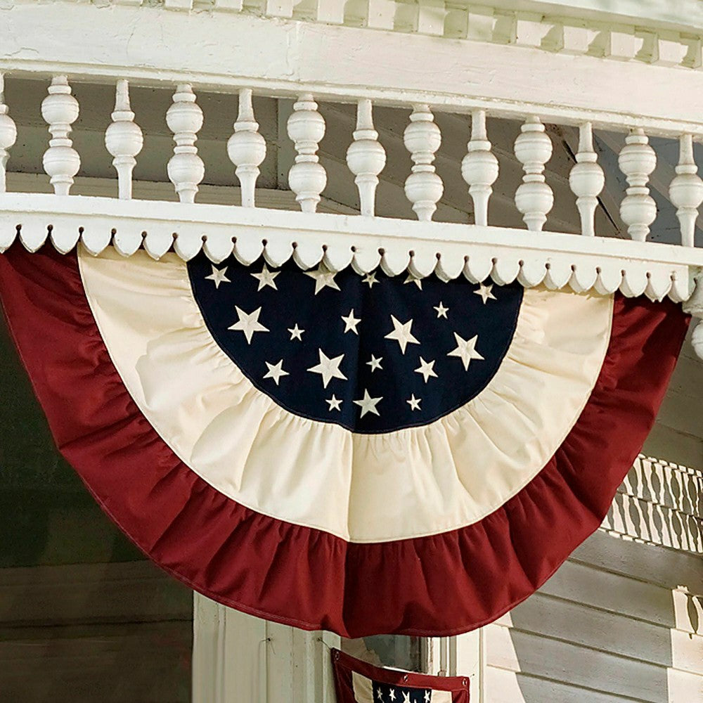 Large Half-Round Americana Flag Bunting 60-1/2"W x 31-1/4"H | Plow & Hearth