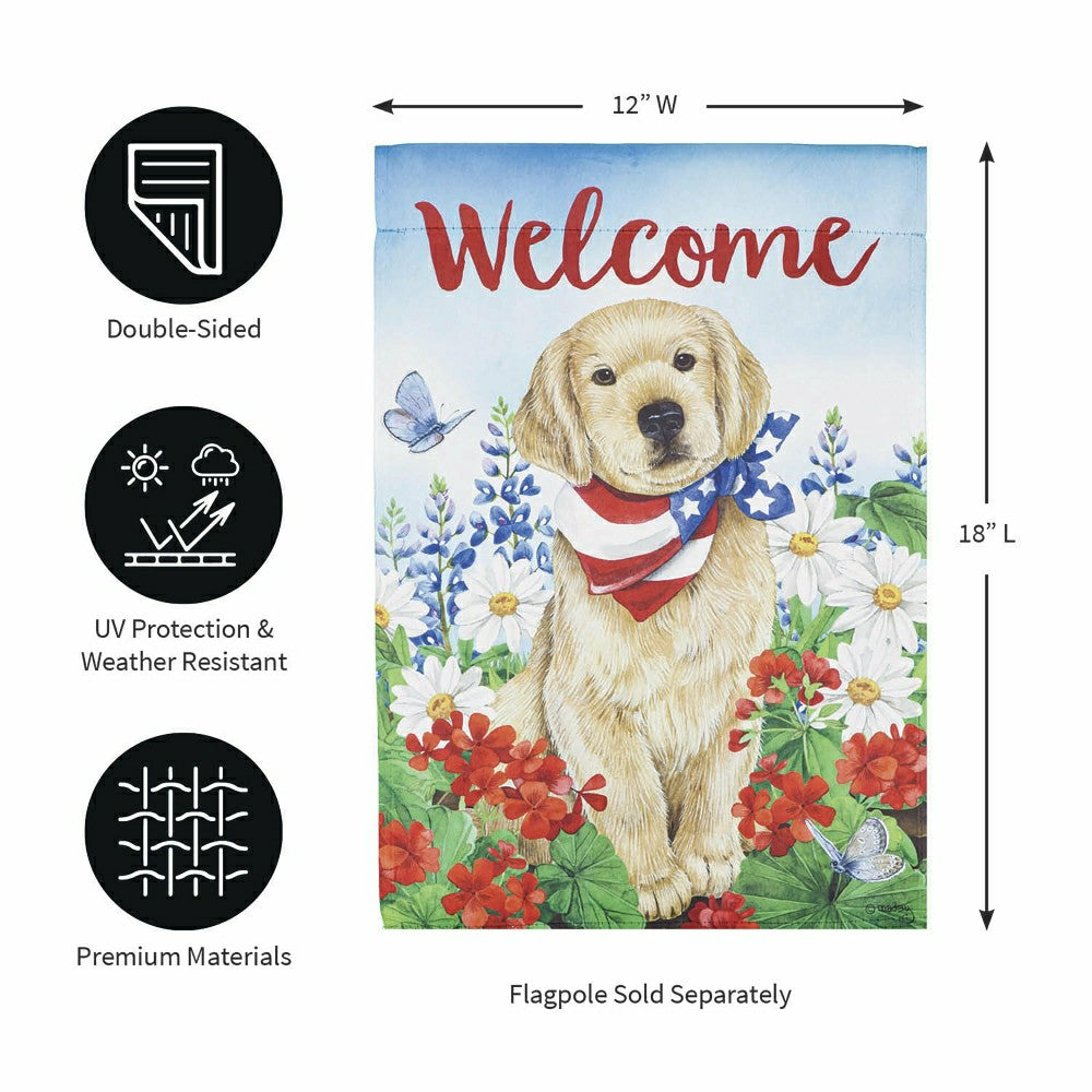 Dog with Patriotic Bandana Garden Suede Flag | Plow & Hearth