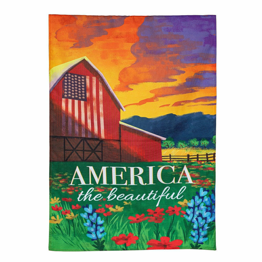 America The Beautiful Burlap House Flag | Plow & Hearth