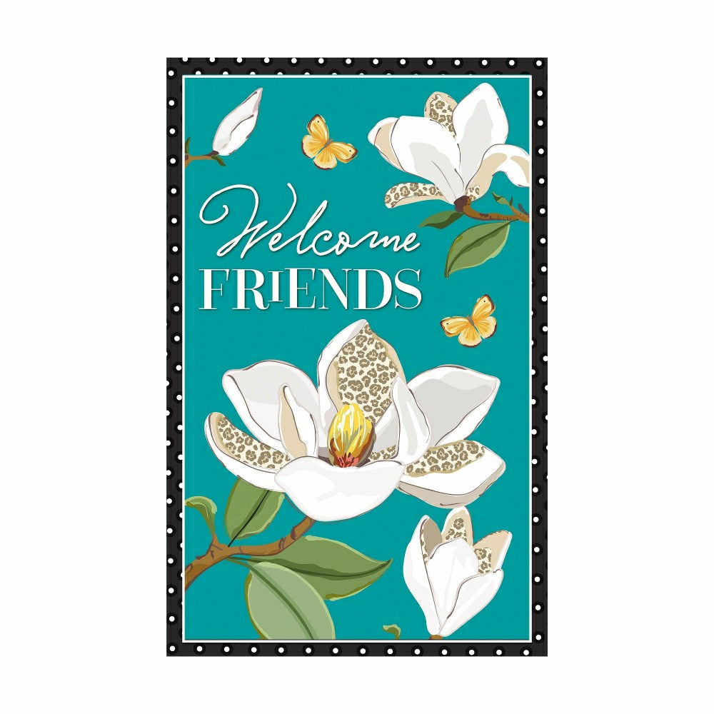 Leopard Magnolia Welcome Applique House Flag | Plow & Hearth