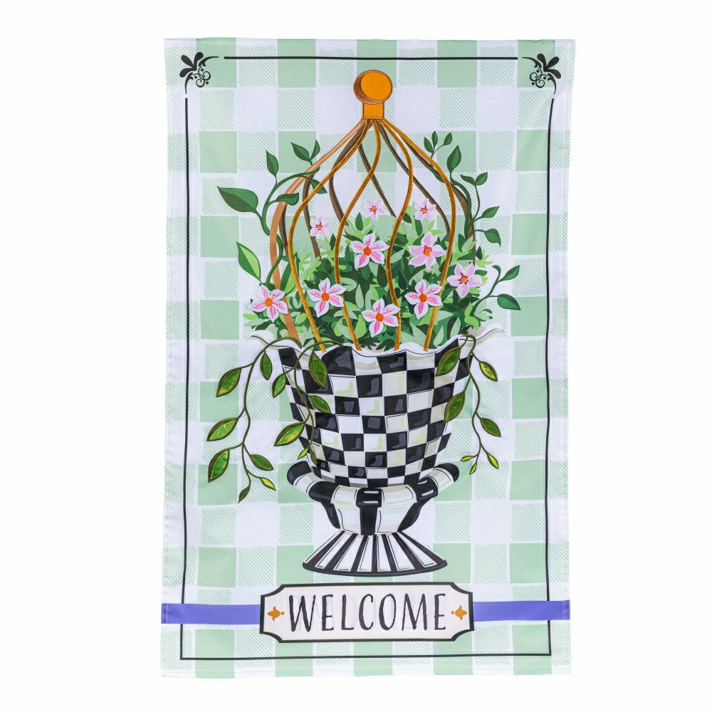 Spring Topiary Applique House Flag | Plow & Hearth