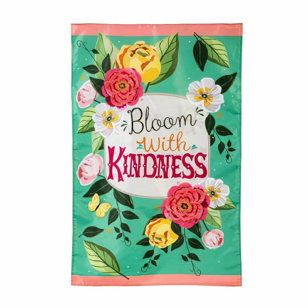 Bloom with Kindness Applique House Flag | Plow & Hearth