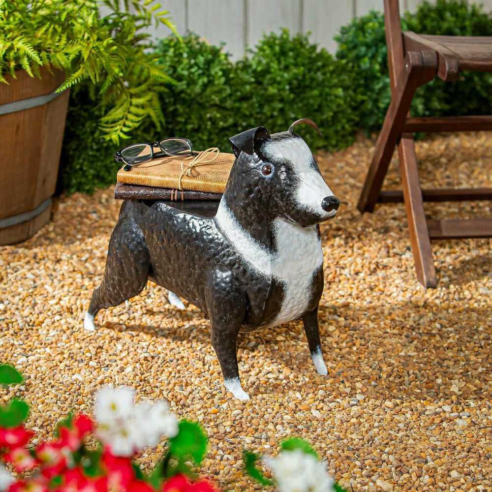 Handmade Metal Border Collie Table | Plow & Hearth