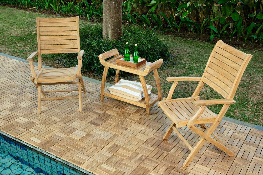 Norwegian Natural Teak Shower and Bath Curved Spa Bench with Shelf - 3 | Plow & Hearth