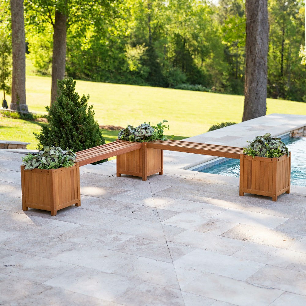 Outdoor Eucalyptus Bench Seat | Plow & Hearth