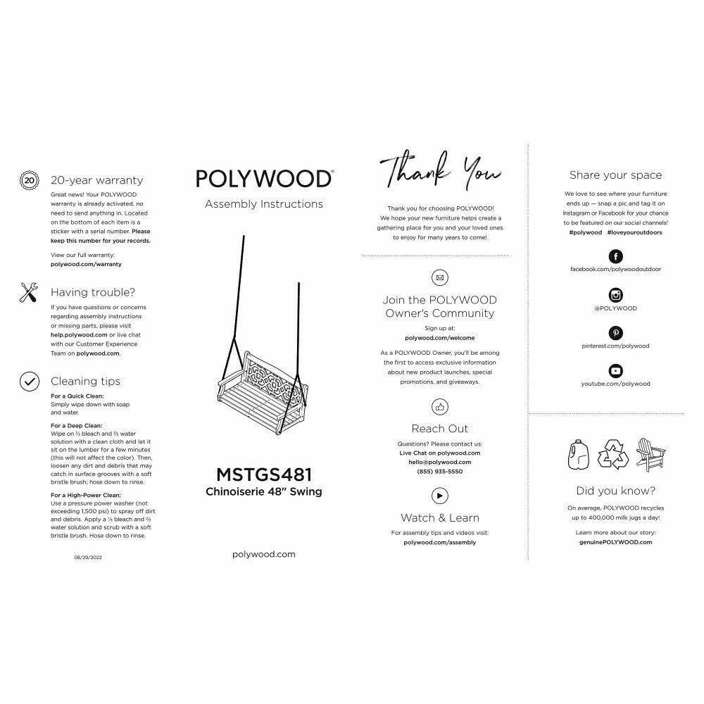 POLYWOOD® Chinoiserie Swing | Plow & Hearth