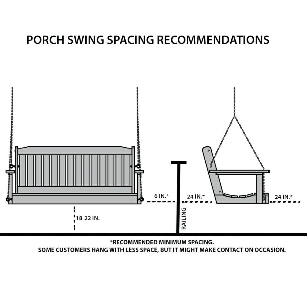 Keystone Amish Co. 5 Foot Milan Red Cedar Porch Swing without Cupholde | Plow & Hearth