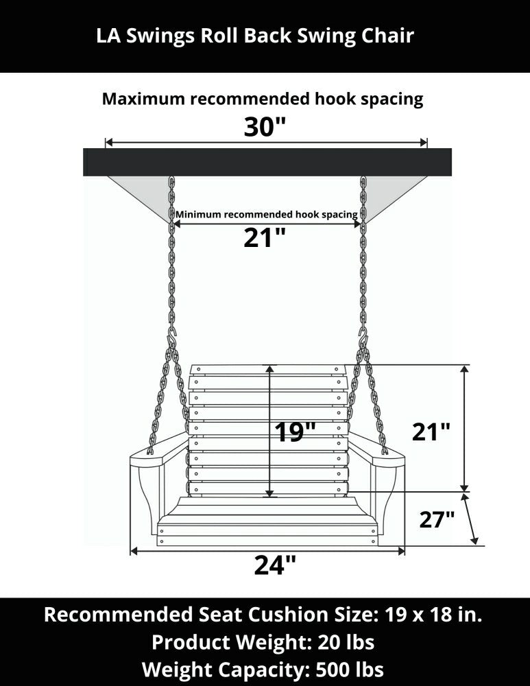 LA Swings Roll Back Swing Chair | Plow & Hearth