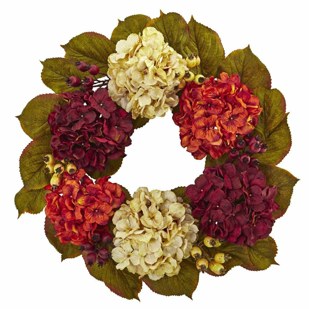 20” Hydrangea Berry Artificial Wreath | Plow & Hearth