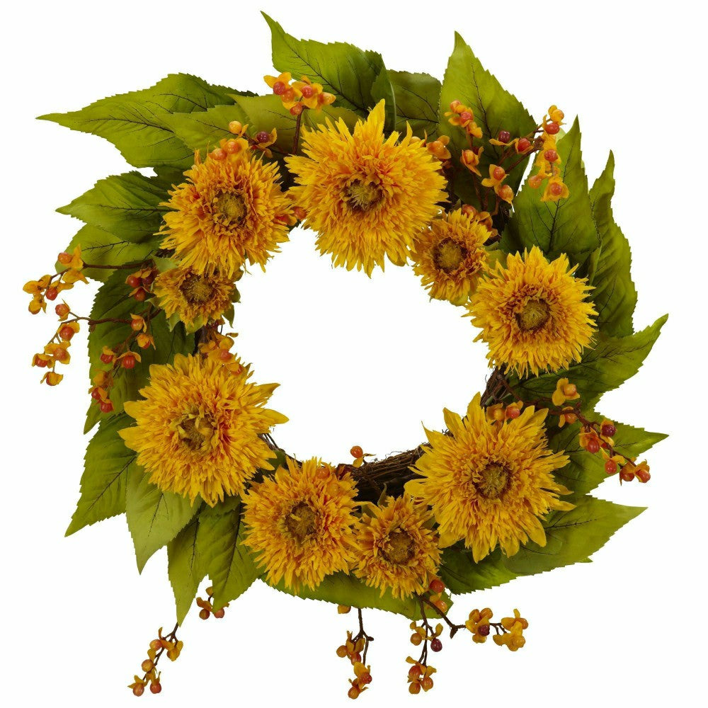 22" Golden Sunflower Wreath | Plow & Hearth