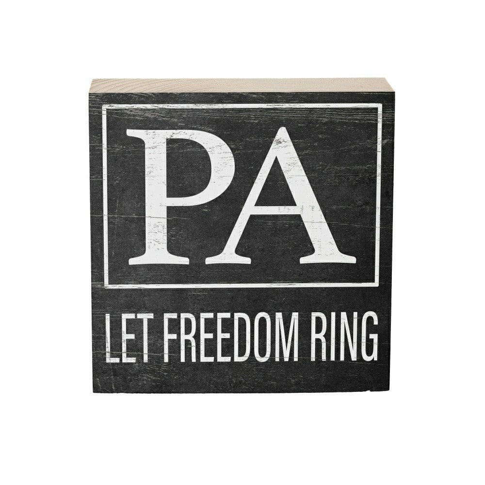 State Sign Wood Block Pennsylvania 6"x6" | Plow & Hearth
