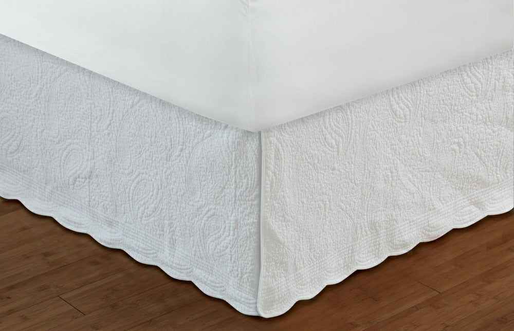 Paisley White Bedskirt | Plow & Hearth