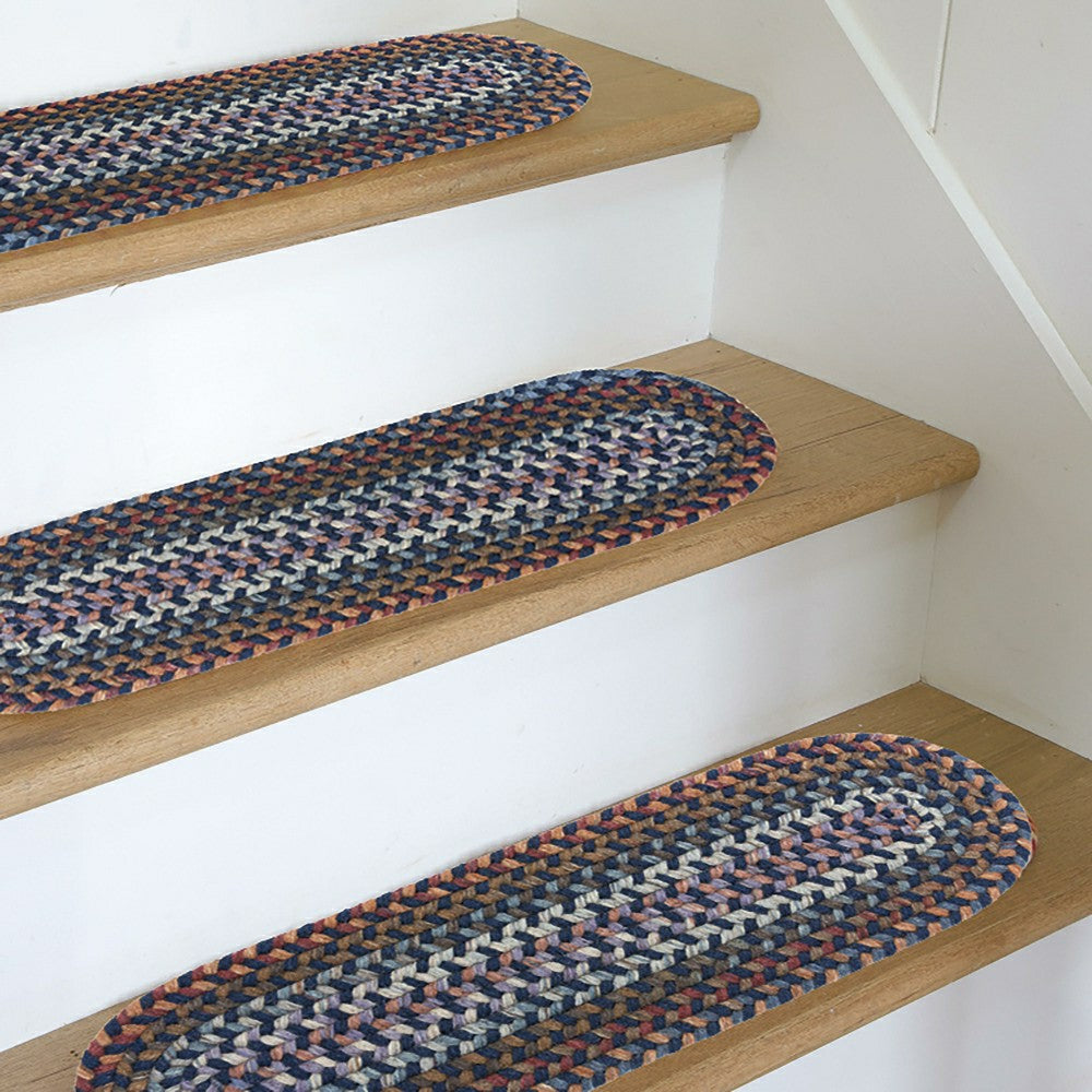 Blue Ridge Wool Oval Braided Stair Treads, Set of 4 | Plow & Hearth