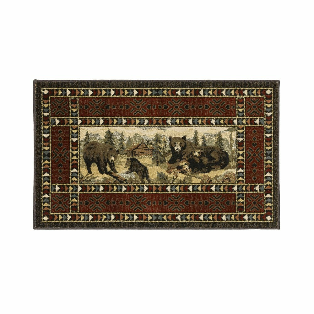 Vista Bears at Cabin Rug, 30" x 50" | Plow & Hearth
