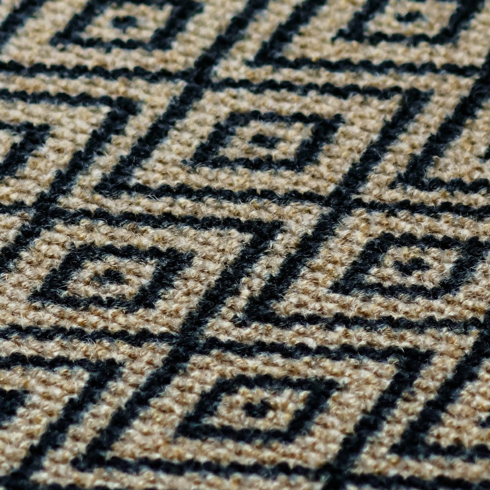 Neighburly Diamond Dot Coir Doormat, Black & Coir Double Door | Plow & Hearth