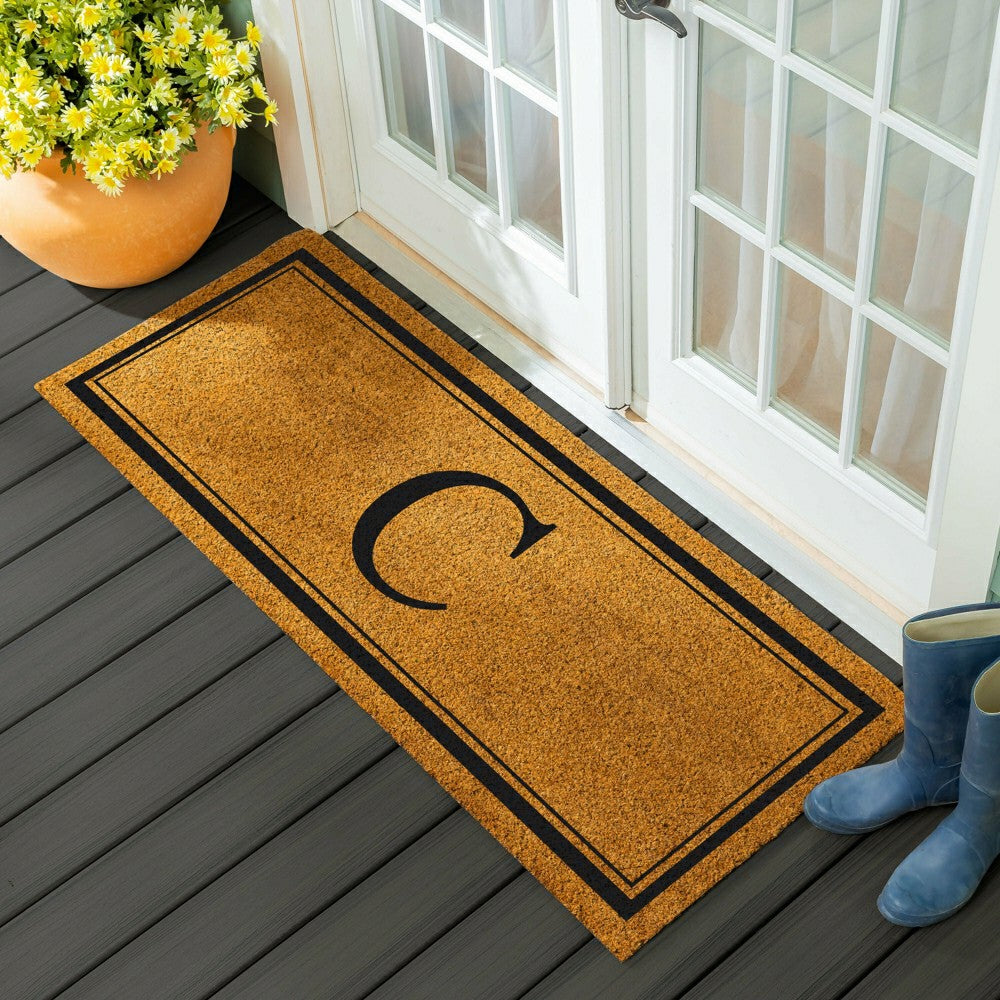 Monogram Coir Mat 60"x24", Letter C | Plow & Hearth