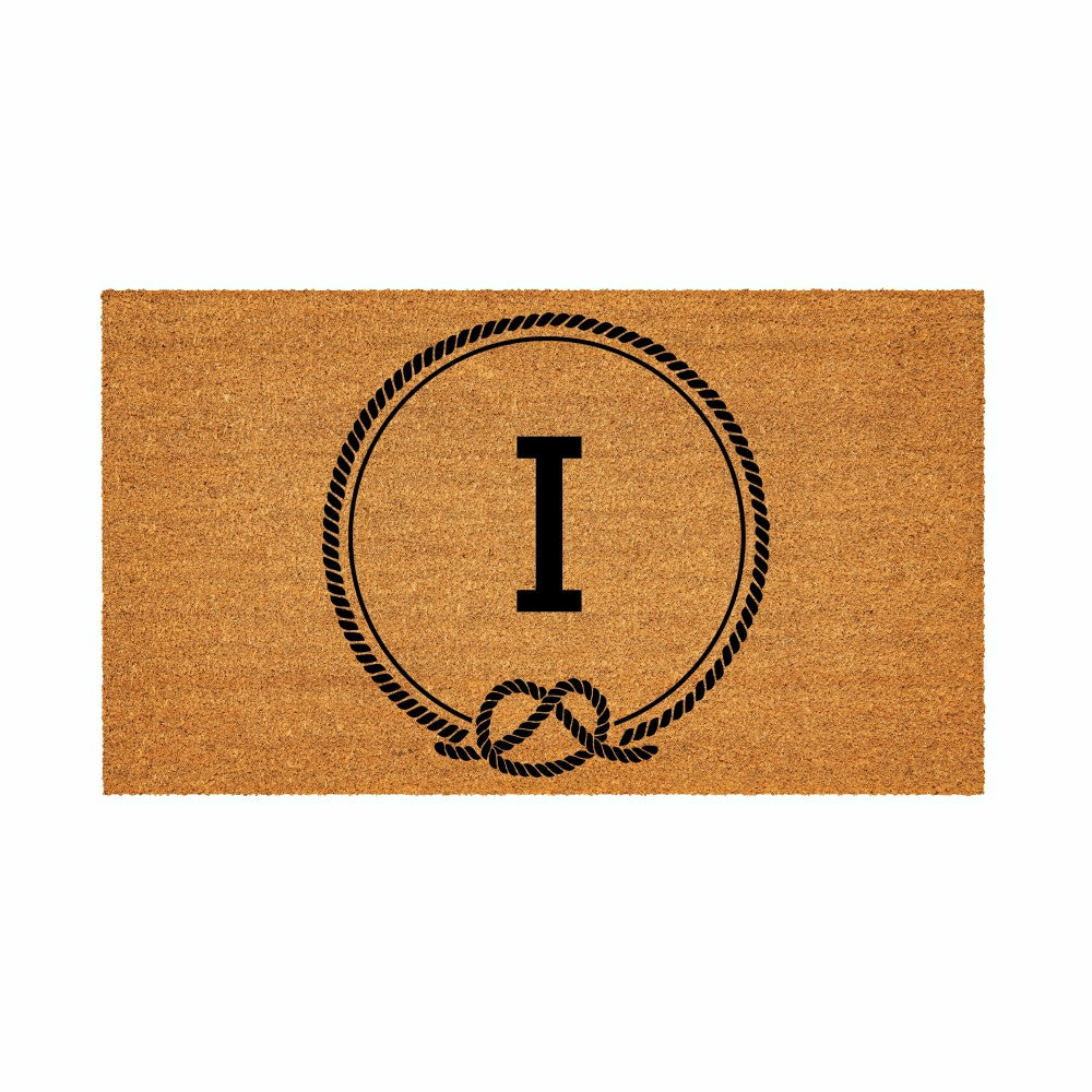 Coastal Coir Mat Nautical Monogram 28x16" | Plow & Hearth