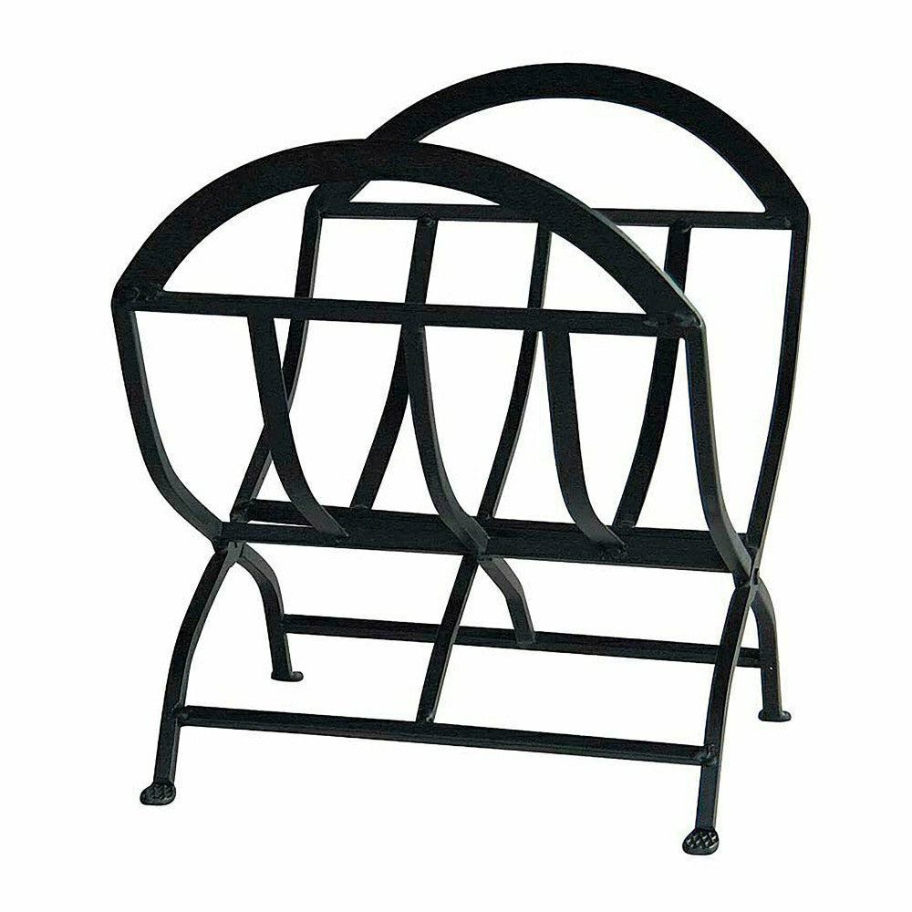 Black Wrought Iron Log Holder w/Arched Top | Plow & Hearth