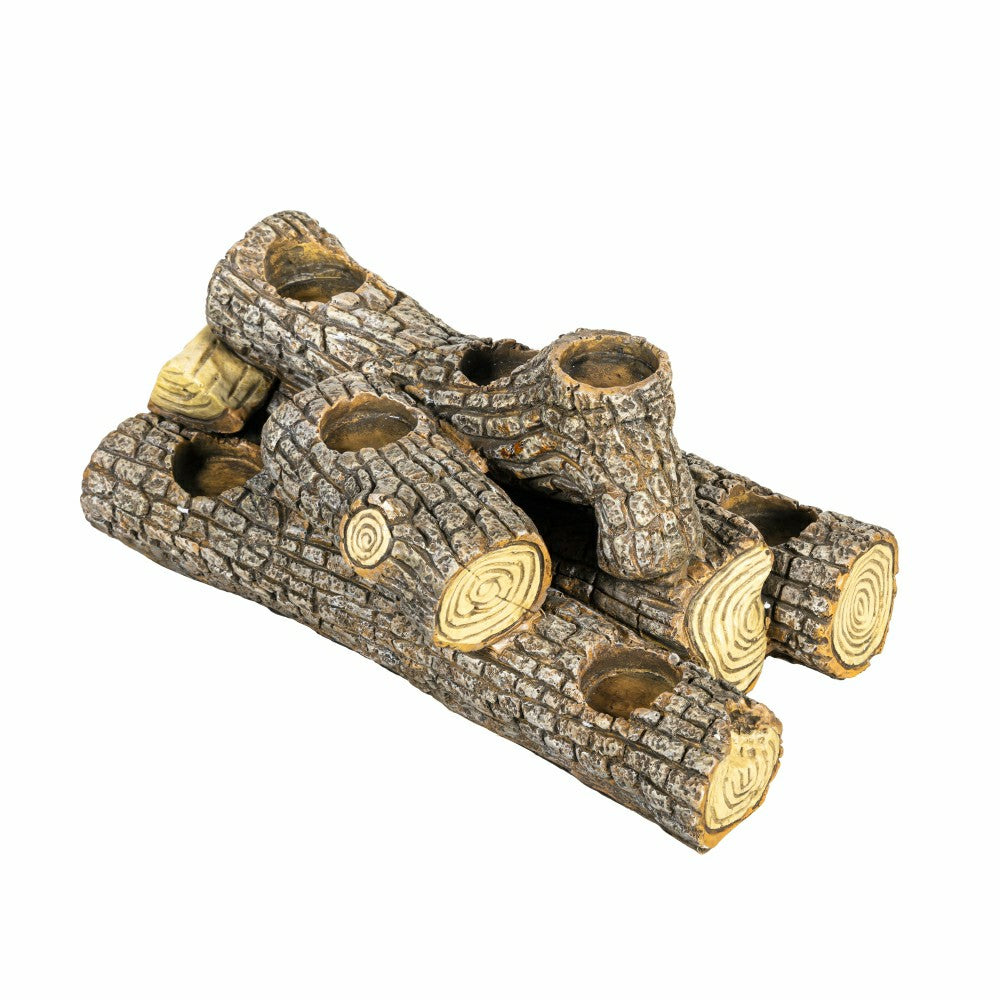 Resin Oak Logs Hearth Candle Holder | Plow & Hearth
