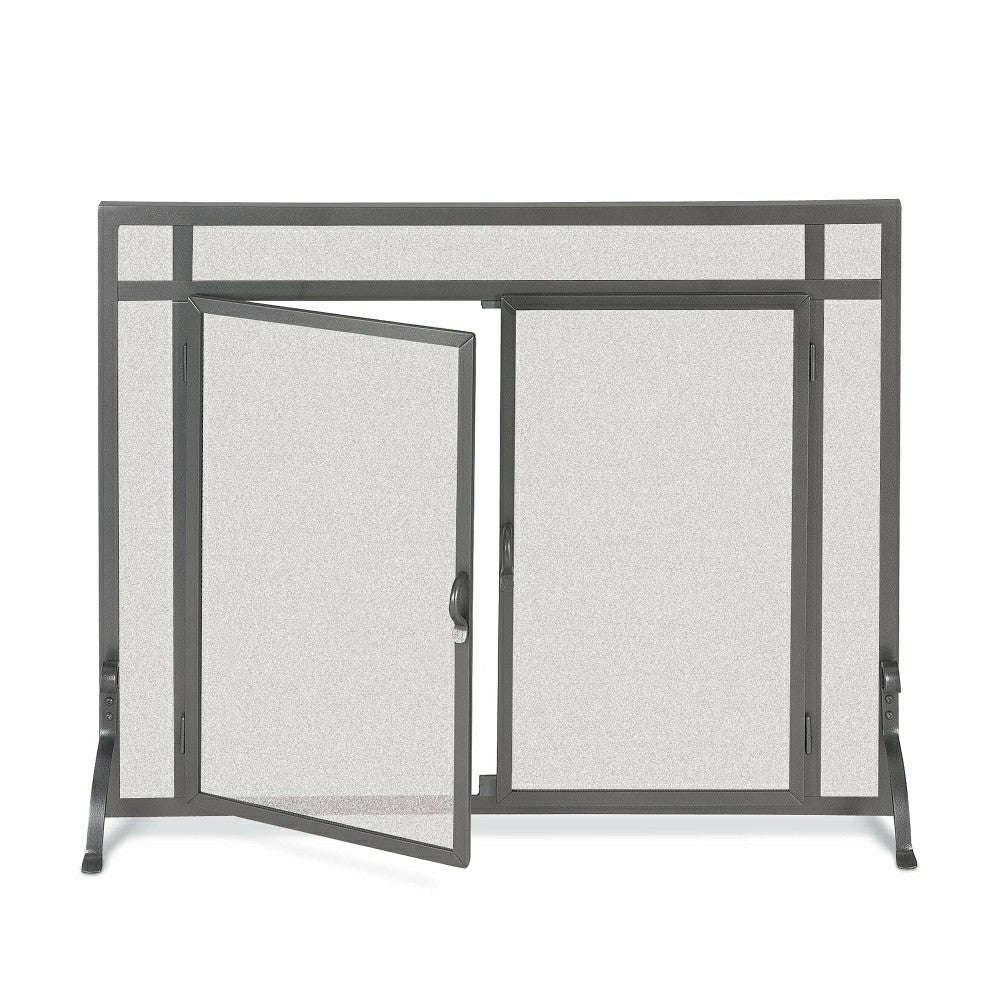 Large Custom Fireplace Screen, Flat Guard with Straight Doors | Plow & Hearth