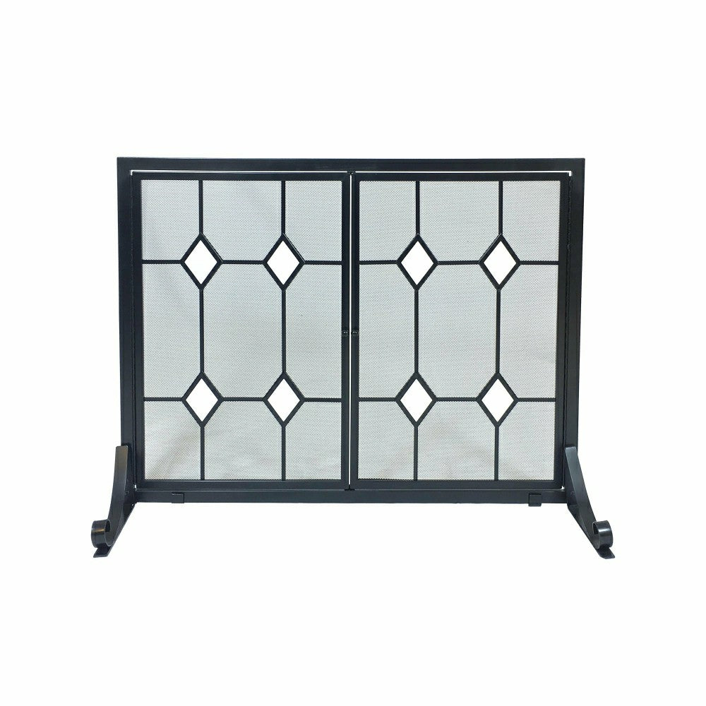 Diamond Glass Fire Screen with Doors | Plow & Hearth