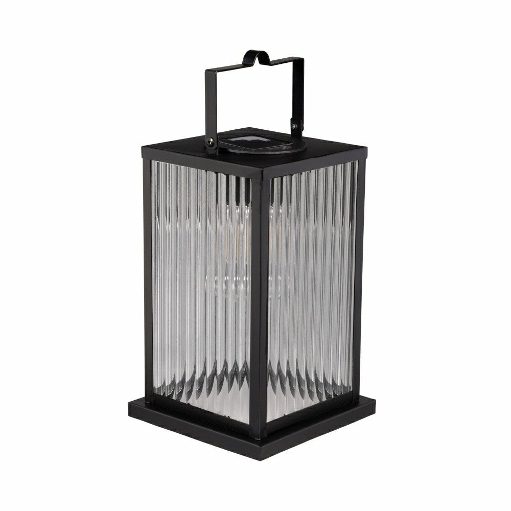 Solar Metal Lantern with Edison Bulbs, Set of 2 | Plow & Hearth