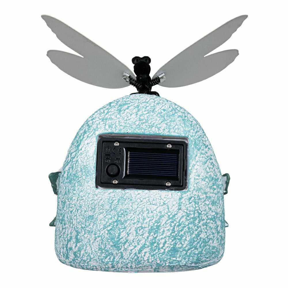 Courtly Check Dragonfly Metal LED Solar Garden Statue | Plow & Hearth