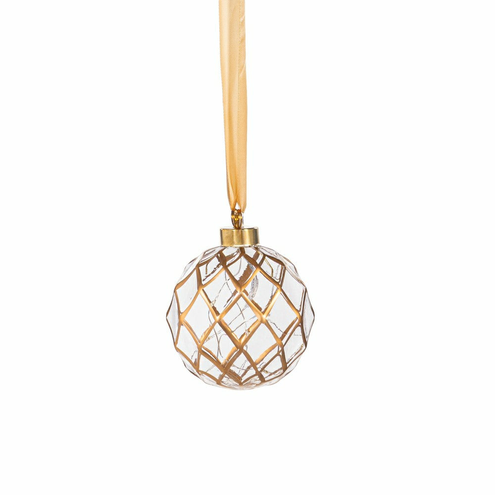 Micro LED Silver Ball Indoor Outdoor Decorative Hanging Light, Warm Wh | Plow & Hearth