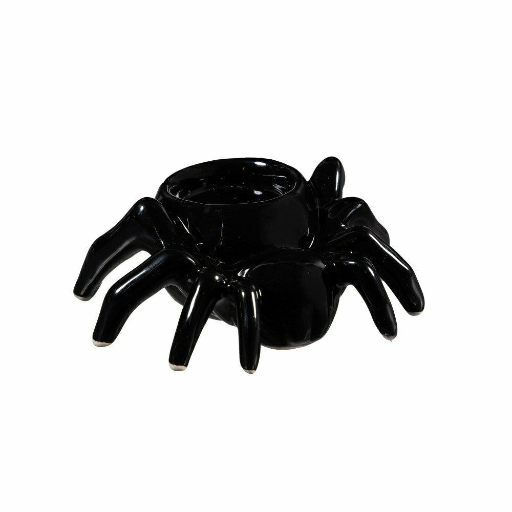 Ceramic Halloween Spider Tealight Candle Holder | Plow & Hearth
