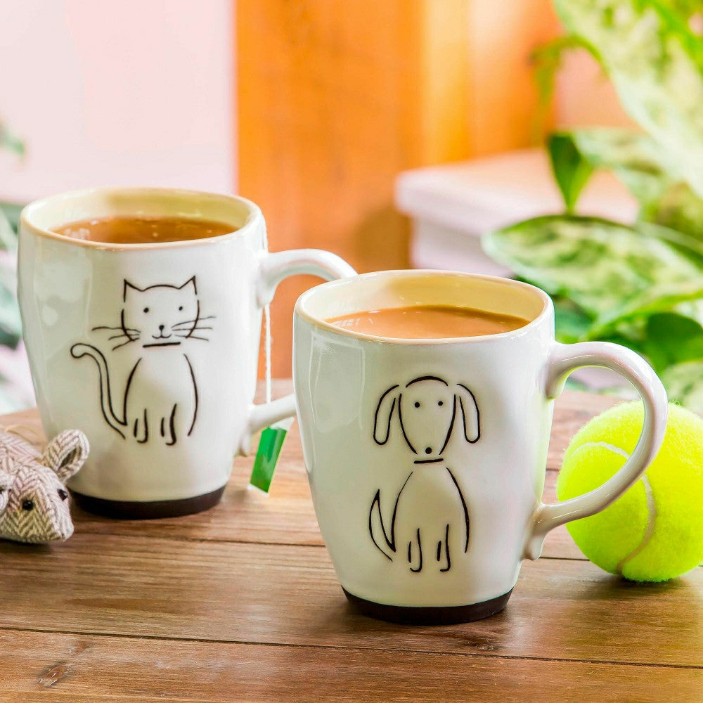 Pet Central Drinkware Gift Set Ceramic Cup and Ball, Pet Dog, 16oz | Plow & Hearth