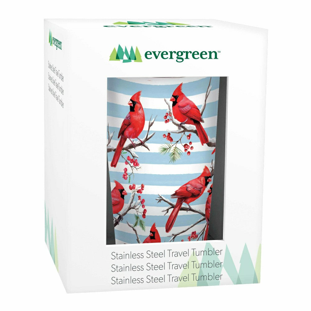 Snowbirds Tumbler Stainless-Steel, Winter Cardinals, 20oz, Gift Box | Plow & Hearth