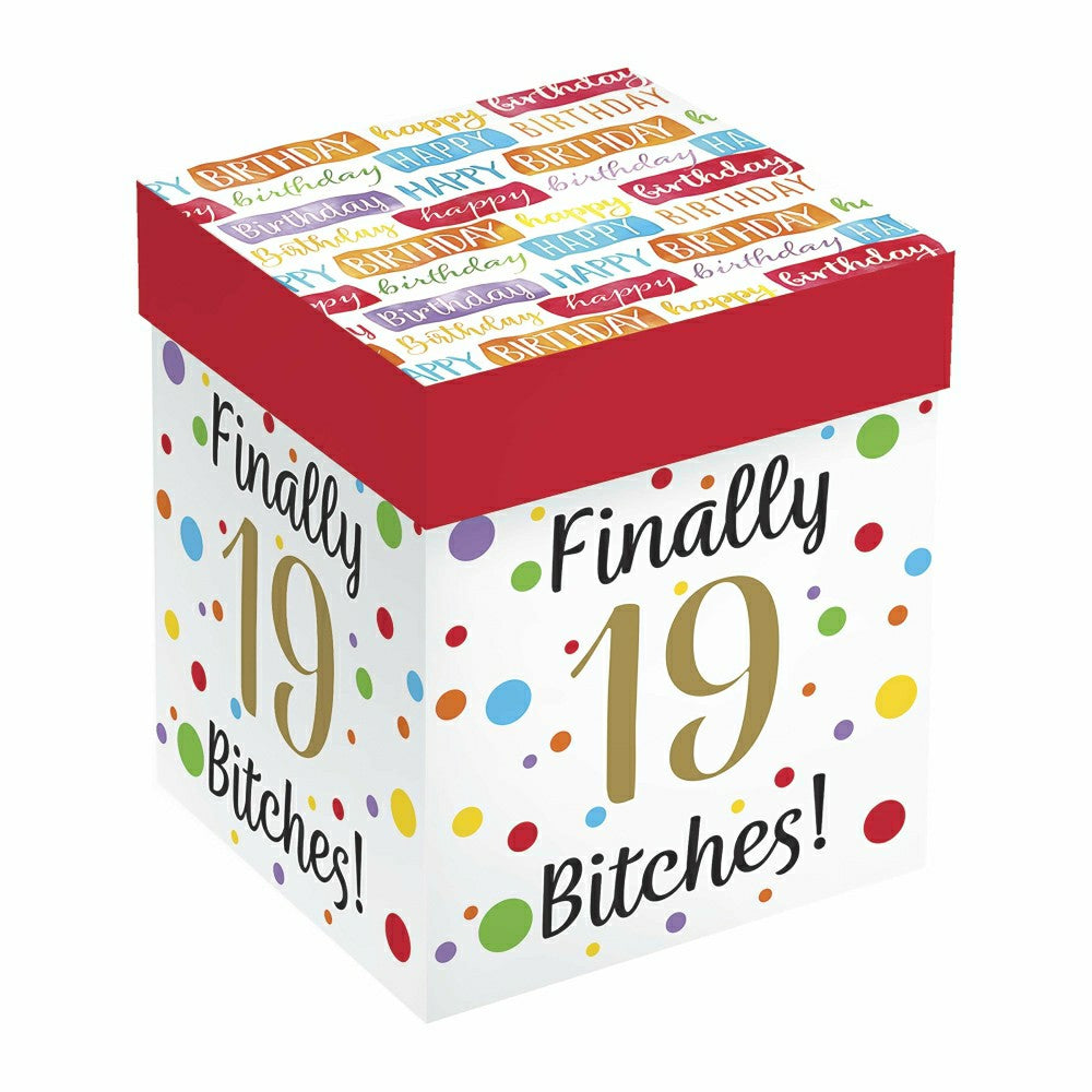 Finally 19 Bitches Stemless Glass, 17oz, Gift Box | Plow & Hearth
