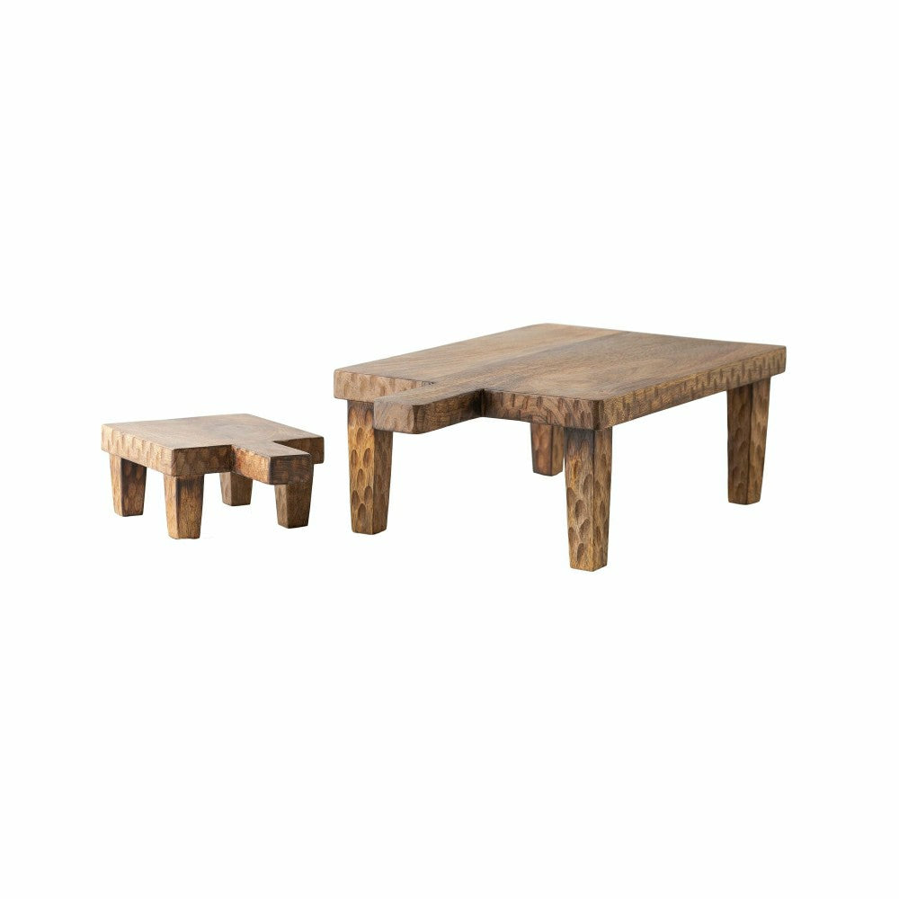 VivaStyle Serving Board, Wood Serving Board with Legs, Set of 2 | Plow & Hearth