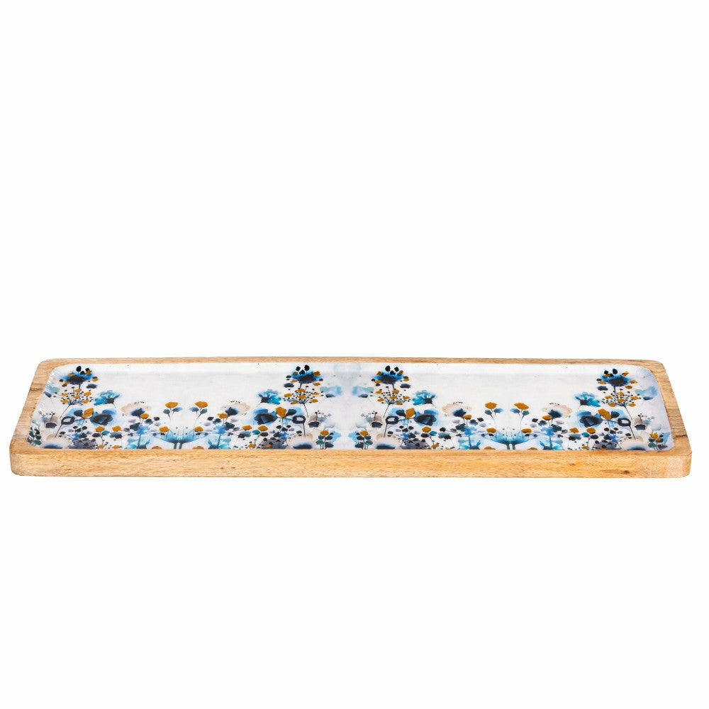 VivaStyle Gilded Meadow Serveware, Rectangular Wood Serving Tray, 18"L | Plow & Hearth