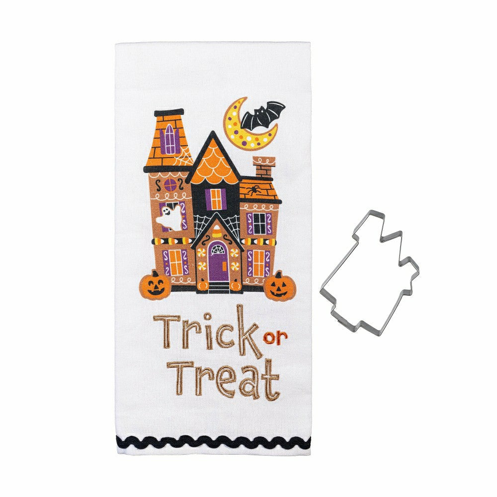 Trick or Sweets Tea Towel and Cookie Cutter Gift Set | Plow & Hearth