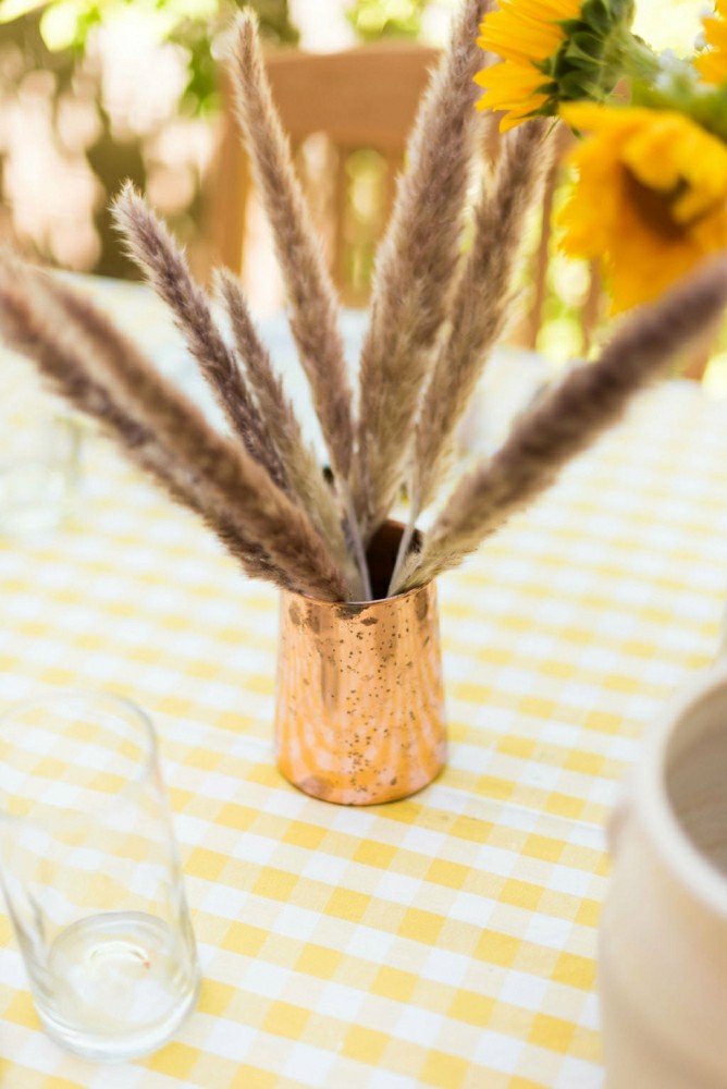 Yellow Ruffled Gingham Tablecloth | Plow & Hearth