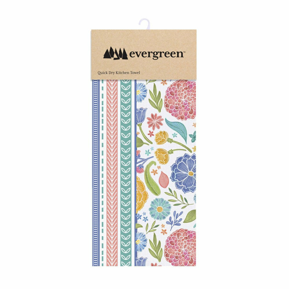 Hop Into Spring Kitchen Towel Quick Dry Waffle Weave Double-Sided, Blo | Plow & Hearth