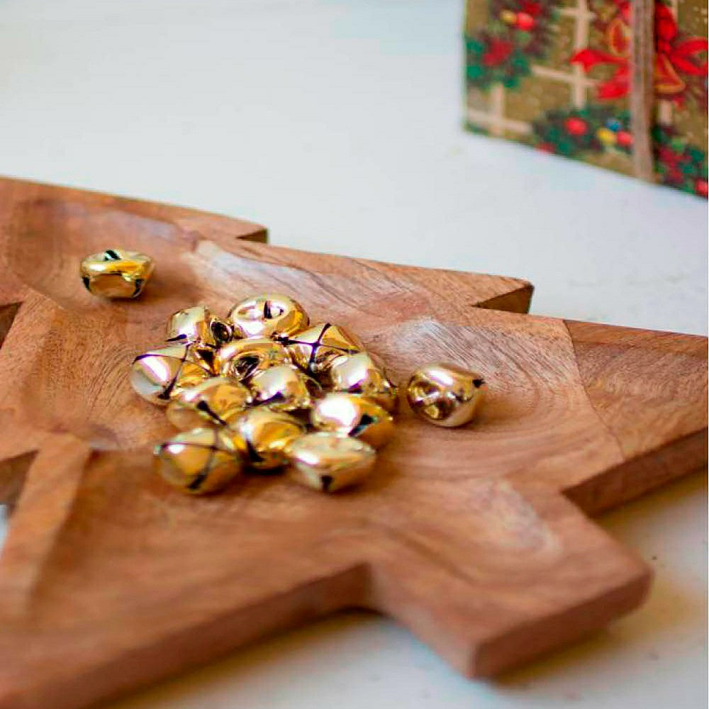 Carved Wood Christmas Tree Platter | Plow & Hearth